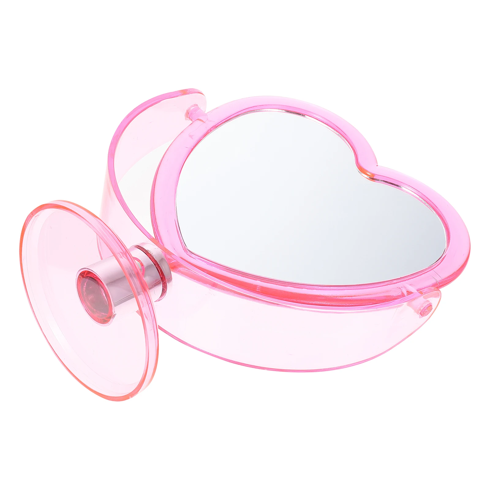 ハート型化粧鏡両面回転可能なデスクトップバニティミラー安定したベース高解像度ドレッシングテーブルに最適