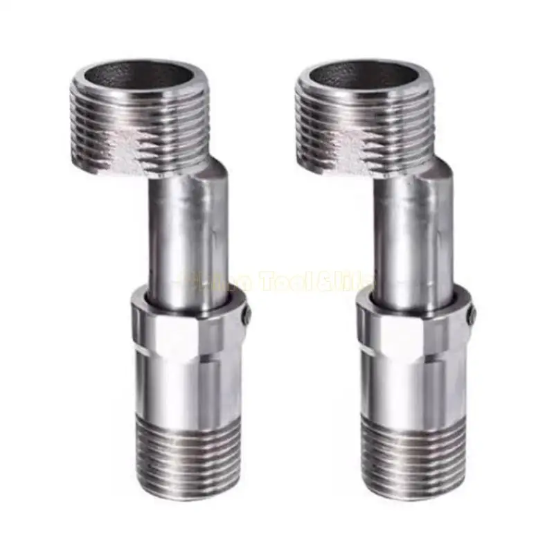 57QF 2PCS موصلات دش الفولاذ المقاوم للصدأ متعددة الأغراض 360 درجة تصاميم لتكيف تدفقات المياه المرنة