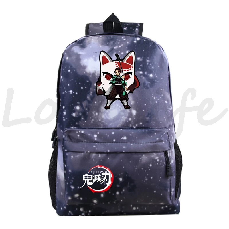 Mochila Demon Slayer: Kimetsu no Yaiba Zaino Borse da scuola Giappone Manga Zaino Ragazze Ragazzi Cartoon Bookbag Viaggio Sport Daypack