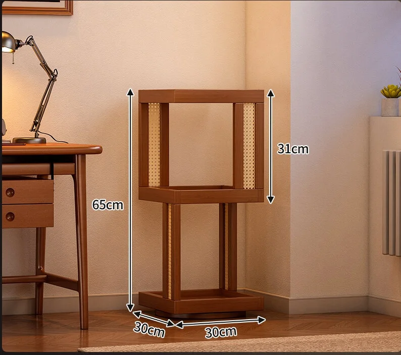 YONGJUE | Corner Rotating Storage Rack 360 Degree Living Room Wall Corner Cabinet Floor Standing Bookshelf Integrated against Wall Storage Display Rack