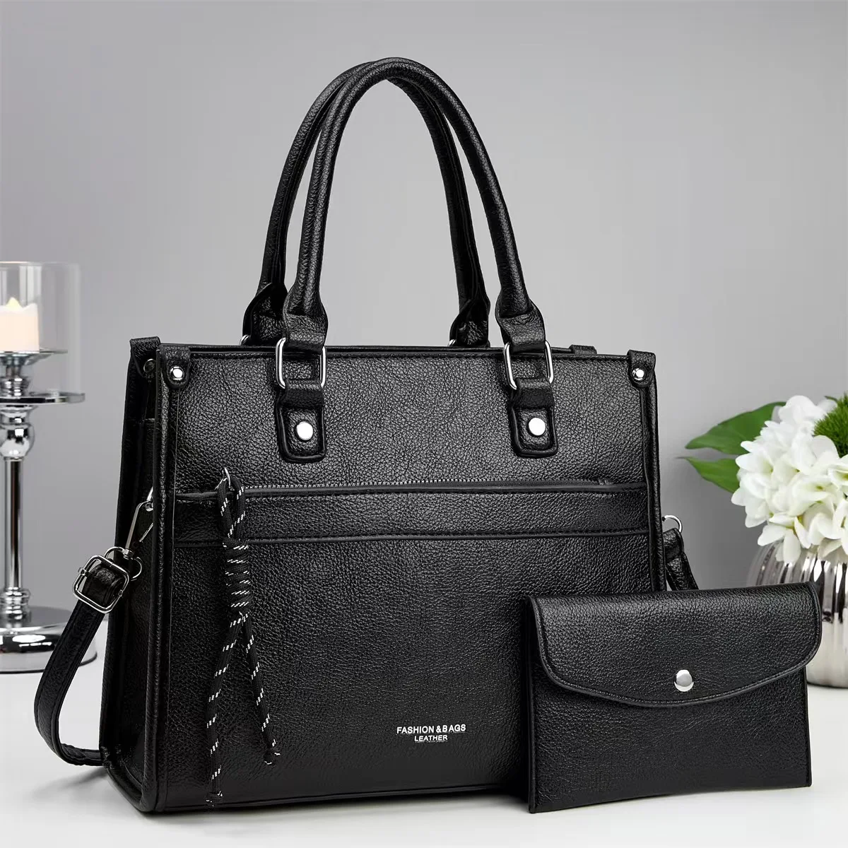 2025 nueva moda mujer Vinateg conjunto de bolsos de hombro de gran capacidad hebilla de bloqueo bolso cruzado de celebridad versátil de moda