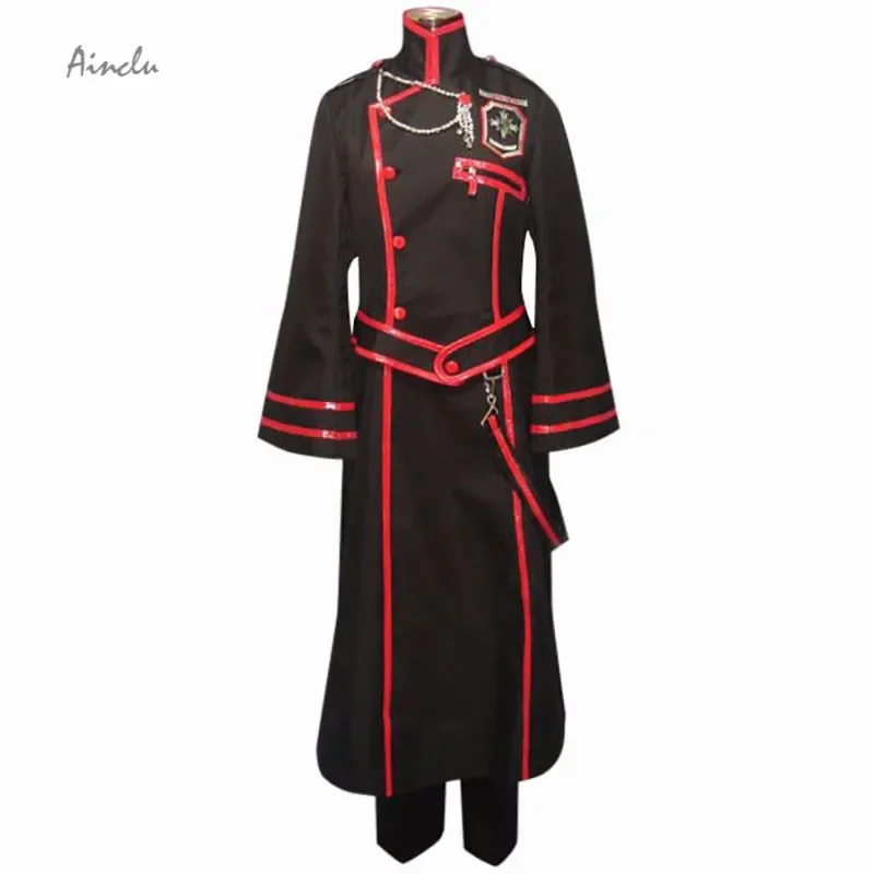 Ainclu Hot Selling Men Costume D.Gray-man Kanda Yuu Cosplay Costume. Sash, Overcoat, Pants,Bag. Adult and Kids Costume