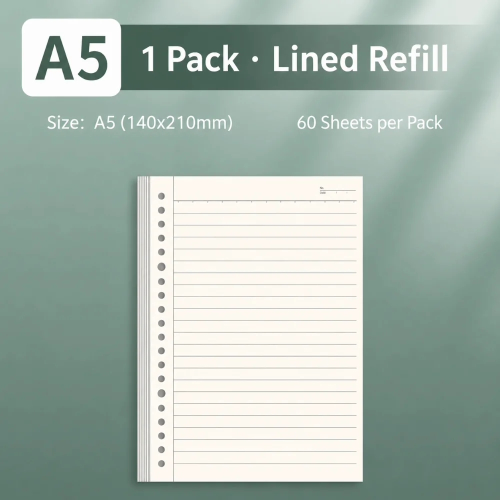 

Durable A5/B5 Loose-leaf Notebook Gradient Color Detachable Binder Notebook No-Burr Ring Notepad School Office