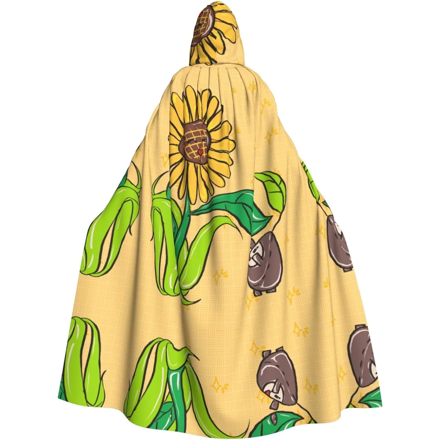 

Накидка-накидка унисекс для взрослых с капюшоном, милые накидки с принтом семян подсолнечника и подсолнухов, для костюмов на тематических вечеринок на Рождество и фокусников