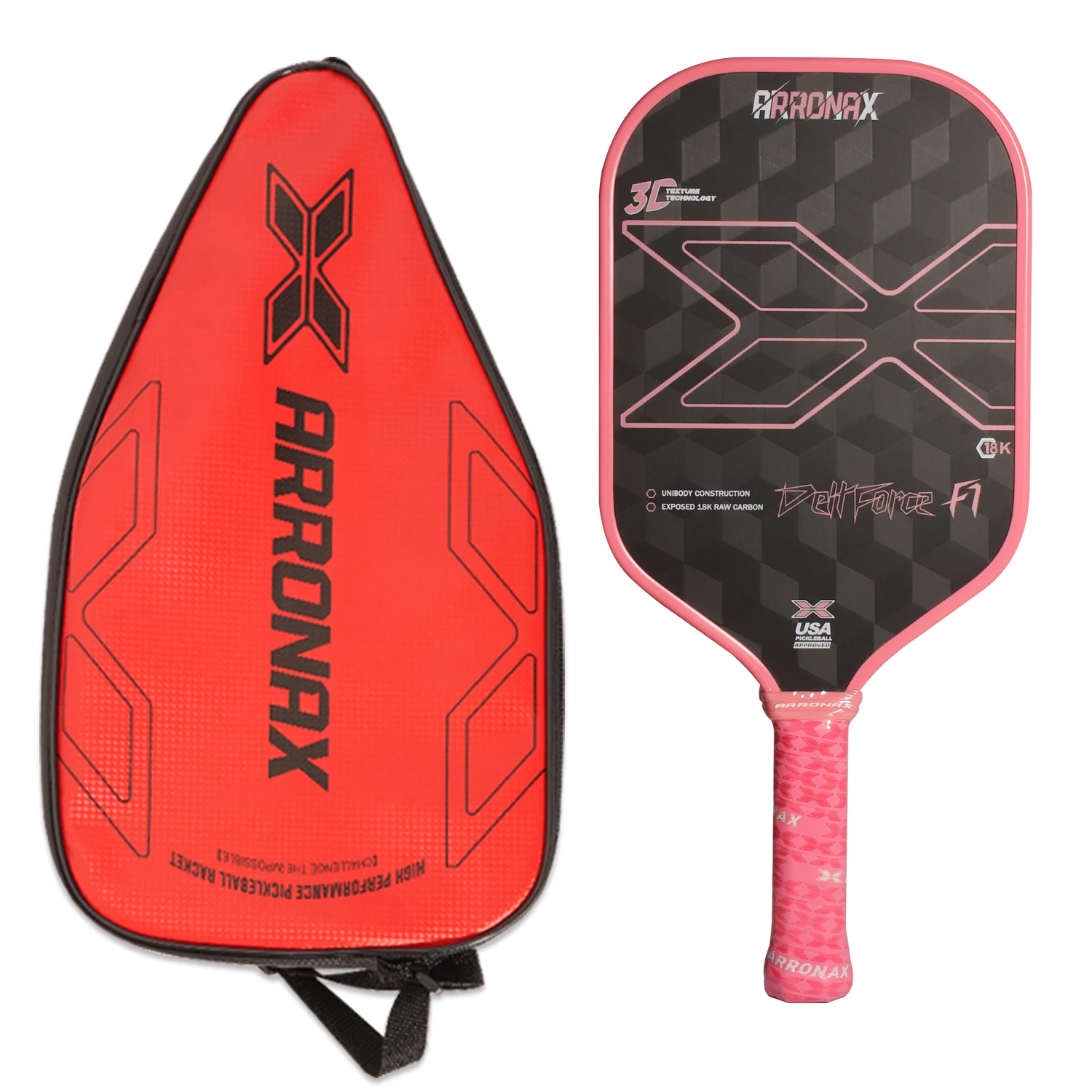 

ARRONAX Thermoformed Unibody 100% 3D 18K Pickleball Paddle With High Grit & Spin Surface 16MM Pickleball Racket