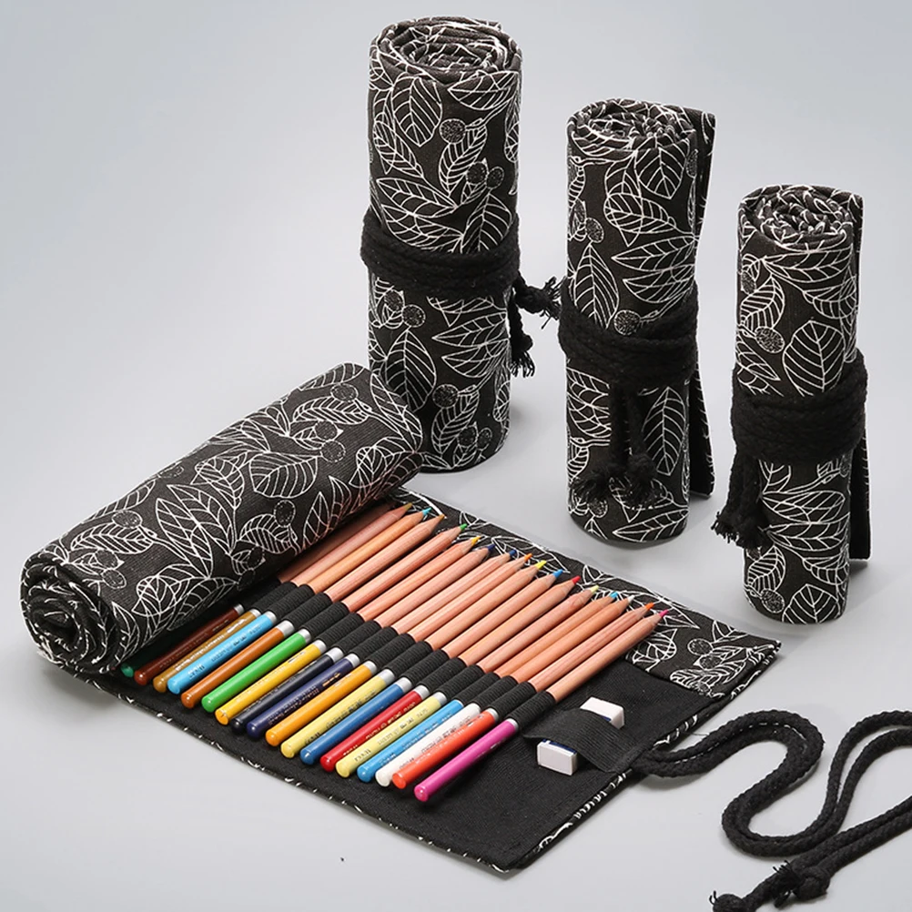 

Painting Brush Curtain Organized Pencil Case Marker Organizer High Capacity Rolling Holder Black Carrying Travel