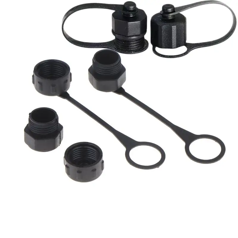New 5/10Pcs Internal Thread/External Thread Connector Cover With Rope M12 Dust Cover For Aviation Plug Special Male Female Cap