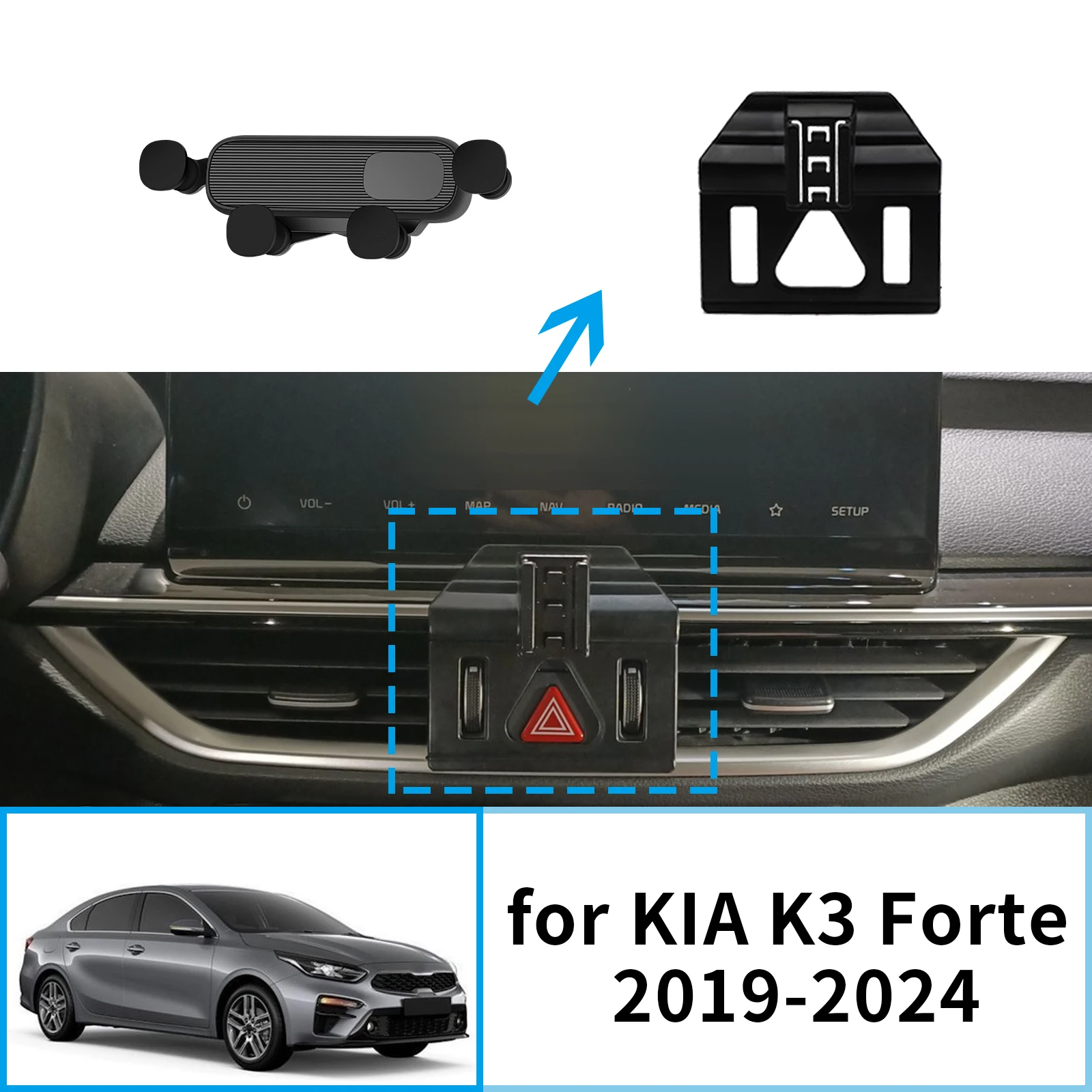 

for KIA K3 Forte Cerato 2019 2020 2021 2022 2023 2024 Stand Auto Accessoriesr GPS Bracket Navigation Car Mobile Phone Holde