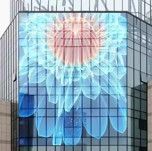 شاشة LED شفافة HD P3.91-7.81 لمعرض السيارات 4s محلات زجاجية نافذة مول LED عرض شفاف للإعلان