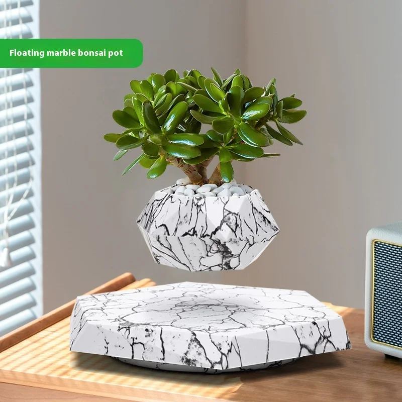 Magnetic Levitating Air Bonsai Pot Rotation Flower Pot Planters Magnetic Suspension Floating Pot Plant Home Without Plants