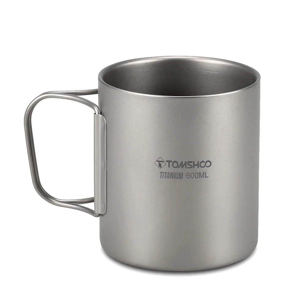 

220/350/450/600ml Double Layer Titanium Water Cup Coffee Tea Mug for Home Outdoor Camping Hiking Backpacking Picnic Mate Tea
