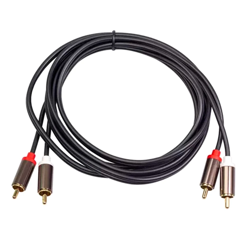 ABSQ-2RCA to 2 RCA Male to Male Audio Cable Gold-Plated RCA Audio Cable for Home Theater DVD TV CD Amplifier Sound Box