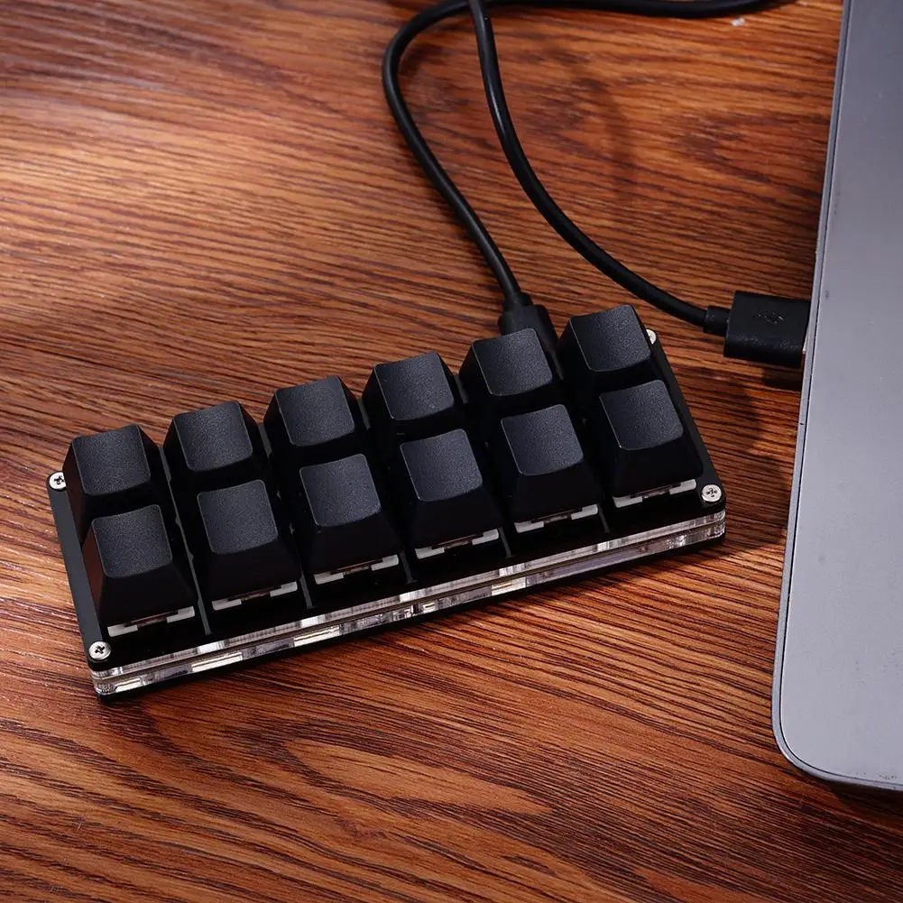 Mini preto 12 teclas mecânicas teclado de jogo teclado sayo dispositivo atalho teclado programável personalizado macro teclado quente