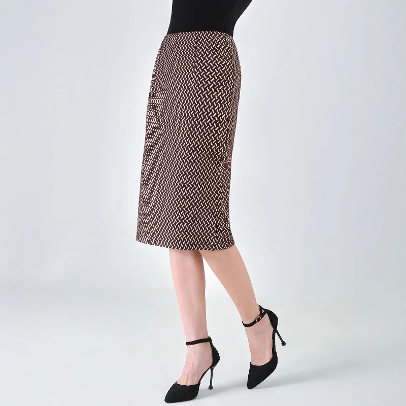 

ZEMOREXMZ Элегантная юбка в клетку с высокой талией выше колена, юбка-карандаш, модная деловая офисная юбка