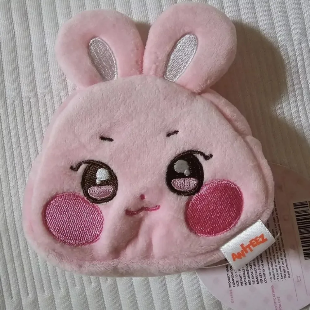Kpop Ateez Aniteez Plush Coin Purse Kawaii Cartoon Animal Small Pouch Fashion Womens Headphone Case Cosmetic Travel Bags Gifts