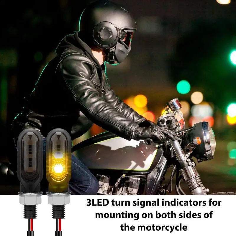 2PCS Motorcycle Led Turn Signals Directional Indicators Flashing Rear Tail Brake Flasher Light Stop Signal Light Motorcycle Lamp image 3