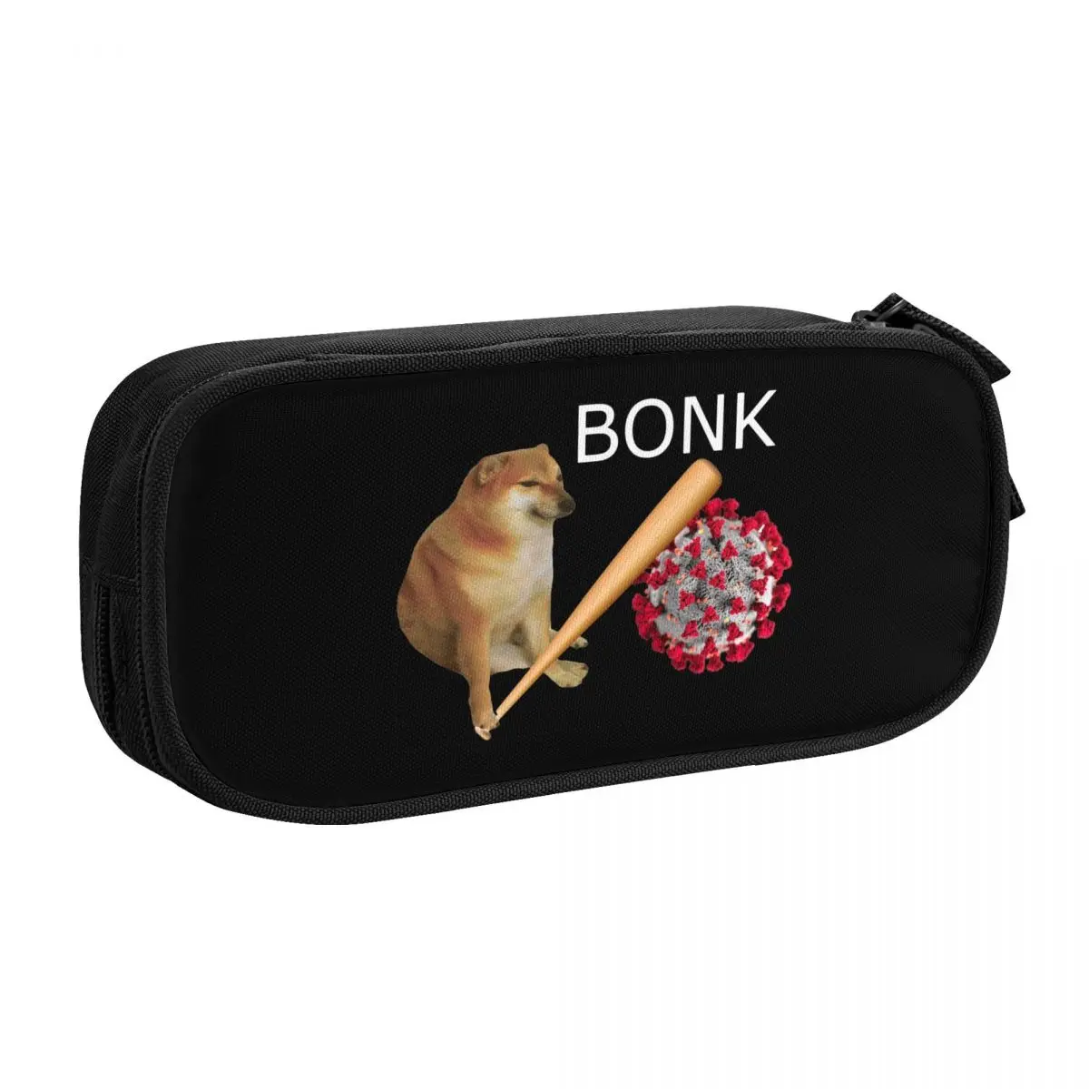 Custom Cute Cheems Virums Bonk Pencil Case for Boys Gilrs Shiba Inu Dog Meme Large Storage Pen Bag Box School Supplies