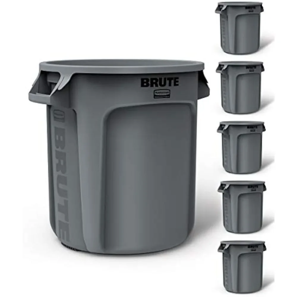 

Commercial Products BRUTE Heavy-Duty Trash/Garbage Can Wastebasket Gray Bin 10-Gallon Pack of 6 Freight Free Household Cleaning