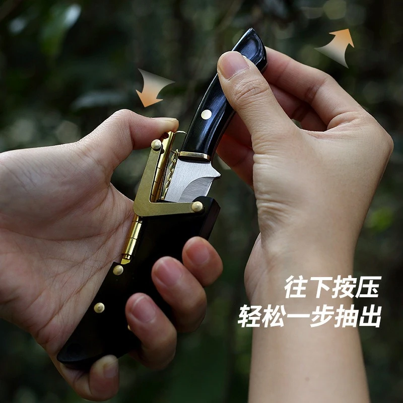 New Black Acrylic Handle D2 Blade Mini Pocket Knife Creative Opening Camping EDC Survival Tool Self Defense Knives