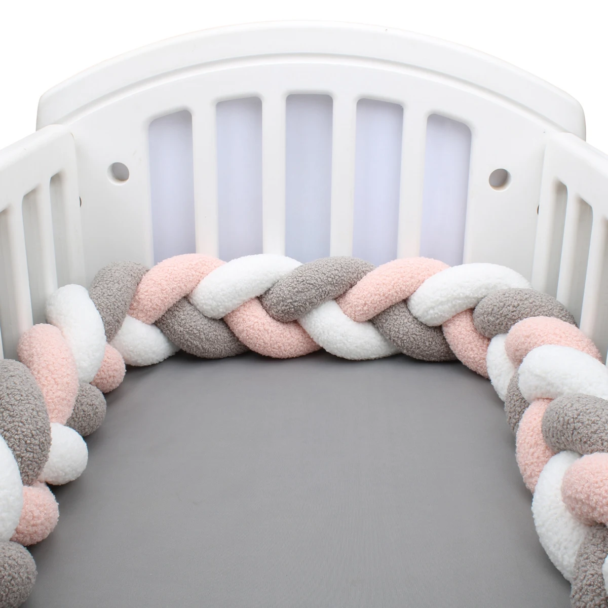 1-4M เตียงเด็กกันชนทารก Cradle หมอนเบาะ Braid Crib กันชนตกแต่งห้อง Tresse Tour De Lit Bebe