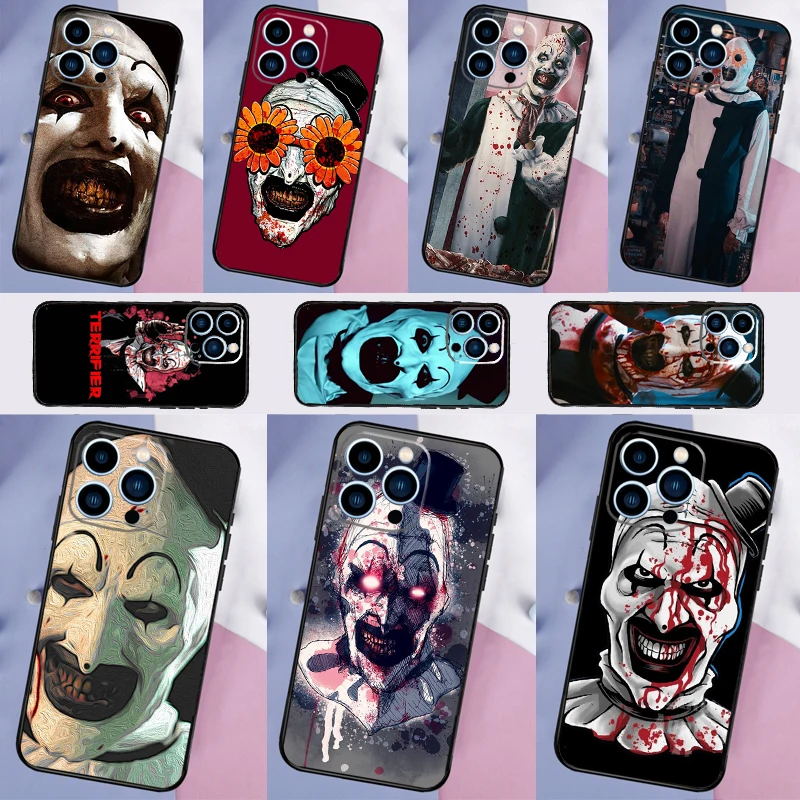 Horror Movie Terrifier Case For iPhone 16 15 14 Pro 11 12 13 Pro Max XS X XR Plus 12 13 Mini Soft Cover