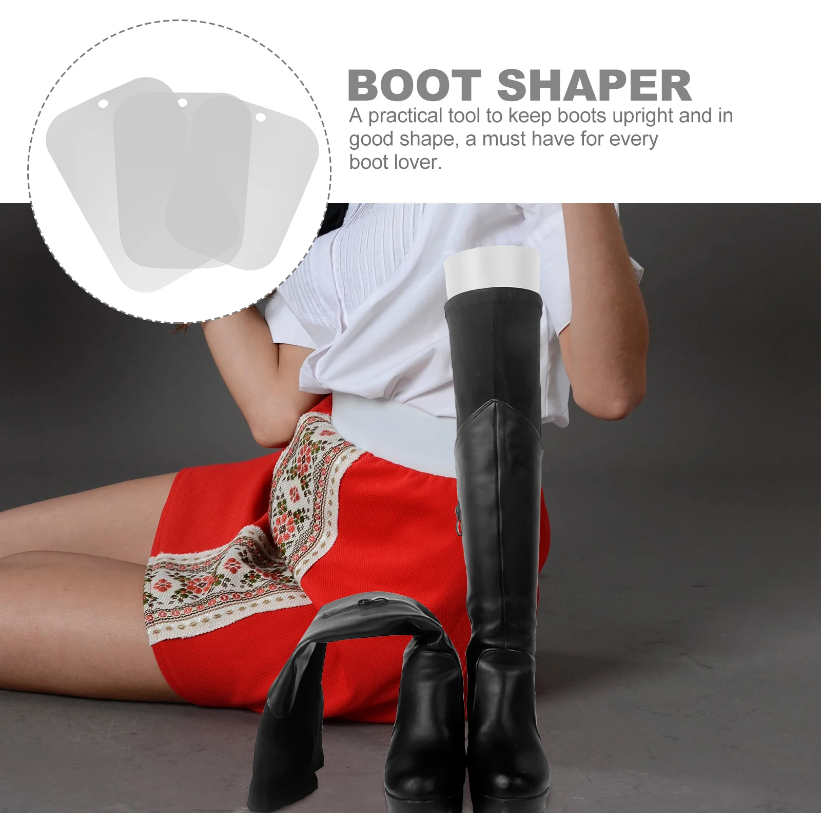 4Pairs Durable Plastic Boot Shaper Inserts Support Lightweight Shoe Tree for Women Men Travel Storage Boot Stand Up Inserts