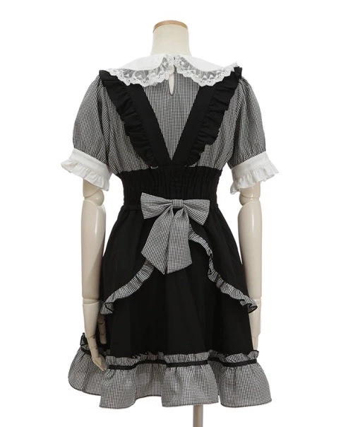 Japanese Style New Spring and Summer Maid Costume Subculture Cosplay Dress Mine Mass-Produced  Lolita Women\'s Mid Dresses