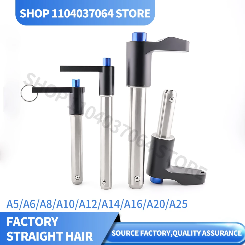 VCN118 Dia 5~25mm Stainless Steel Quick Release Locking Pin L-Handle Ball Lock Pins With Ring Usable Length 10~100mm