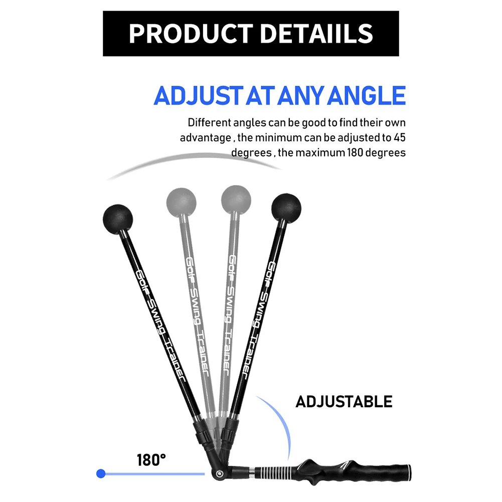 Golf Training Aid Multifunctional Golf Stick Posture Corrector Forearm Rotation Practice Swing Training Aids Foldable Adjustable