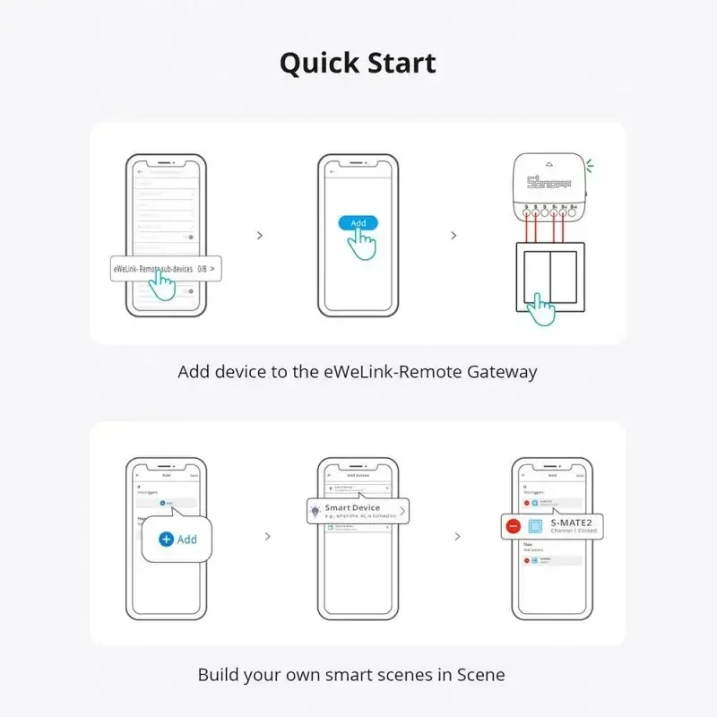 SONOFF S-MATE2 Extreme Switch Mate EWeLink-Télécommande Via Smart Switch pour Smart Home Travail avec Alexa Google Home IFTTT