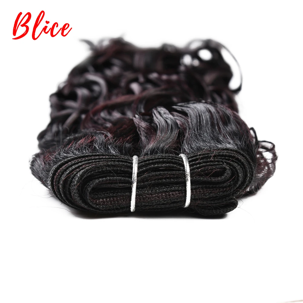 Blice 1PCS Synthetic Wavy Hair Extensions 18"-24" Weave Bundles With Double Weft Sew In Hair Weaving For Women Blonde