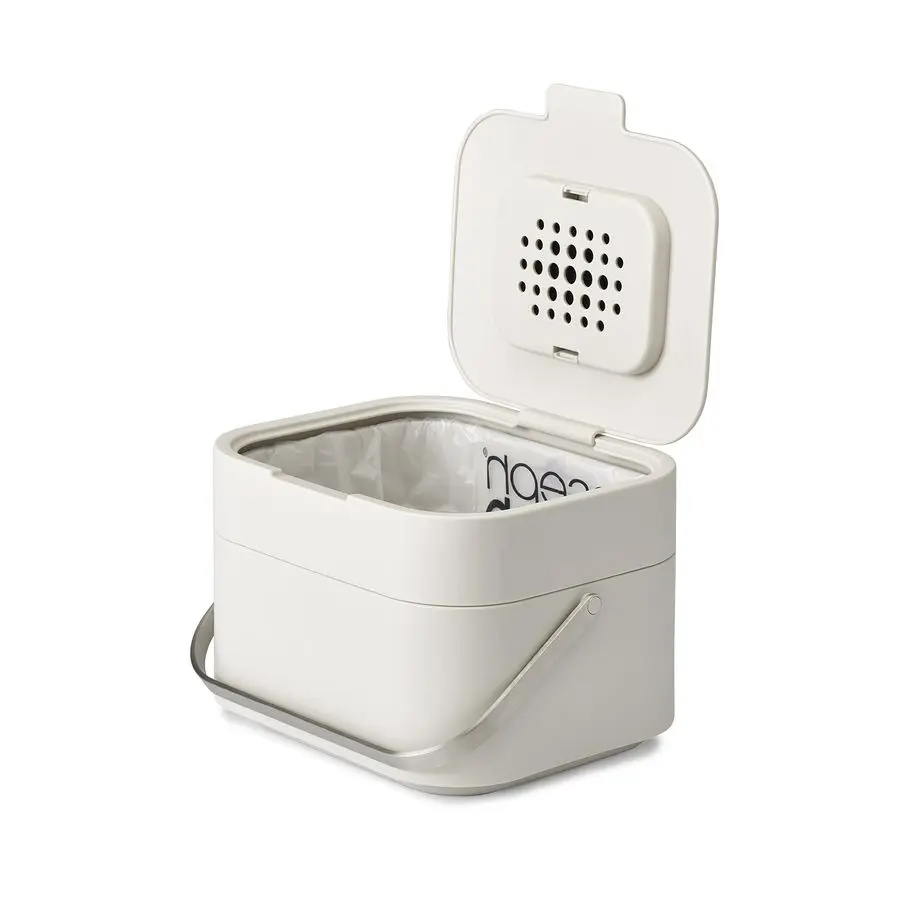 

Stack Kitchen Food Intelligent Waste Compost Caddy Recycling Bin with Odor Filter, 4 Litre 1 Gallon Stone