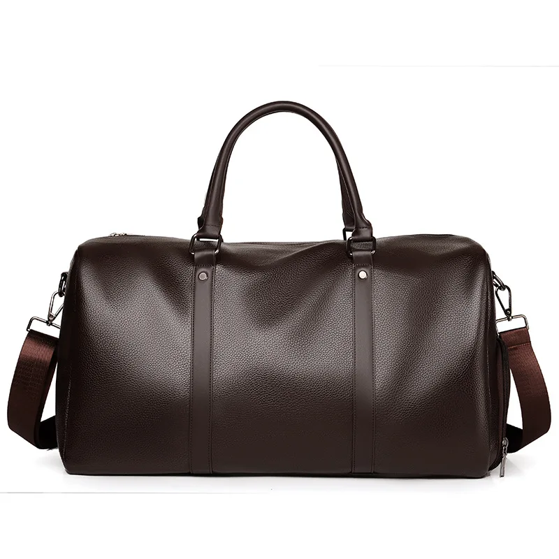 Bolsos de viaje de cuero de marca de lujo para hombres, bolso de mano grande, bolsos de hombro, bolsos cruzados de negocios Casuales