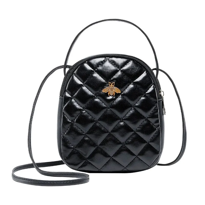 Mulheres Pequena Mochila Bee Bag Feminino Preto Bolsa Crossbody Bolsas de Ombro Multi Função Preto Moda Meninas Bonito Coin Purse