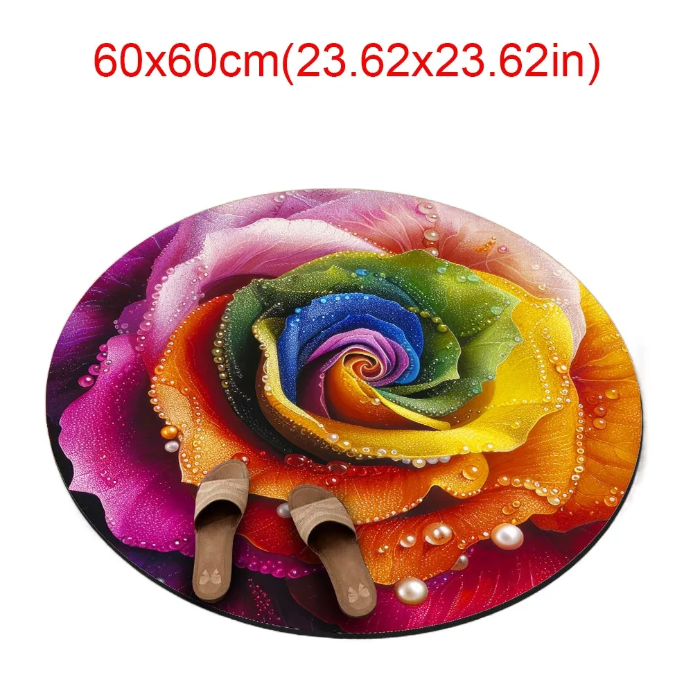 

Special-shaped Flower Carpet Non-slip Absorbent Peony Floor Mat 60x60cm Soft Bathroom Floor Mat