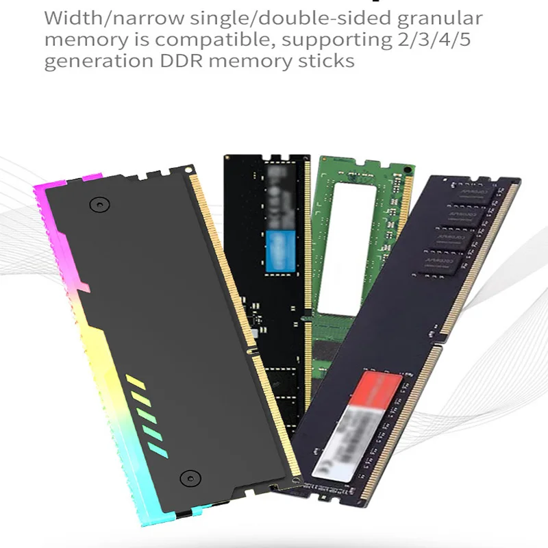 Teucer 5V 3Pin ARGB RAM Heatsink Aura Sync DDR4 DDR3 Memory Heat Sink with Thermal Silicone Pad for Desktop Computer PC Memory