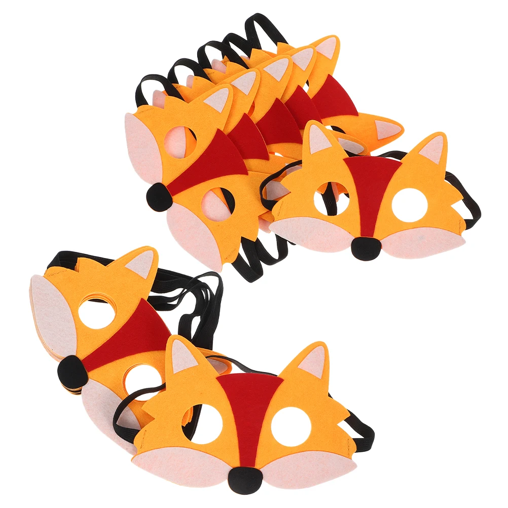 

12Pcs Half Face Animal Masks Felt Fox Mask Halloween Party Cosplay Costume Masquerade Accessories Half Face Animal Masks
