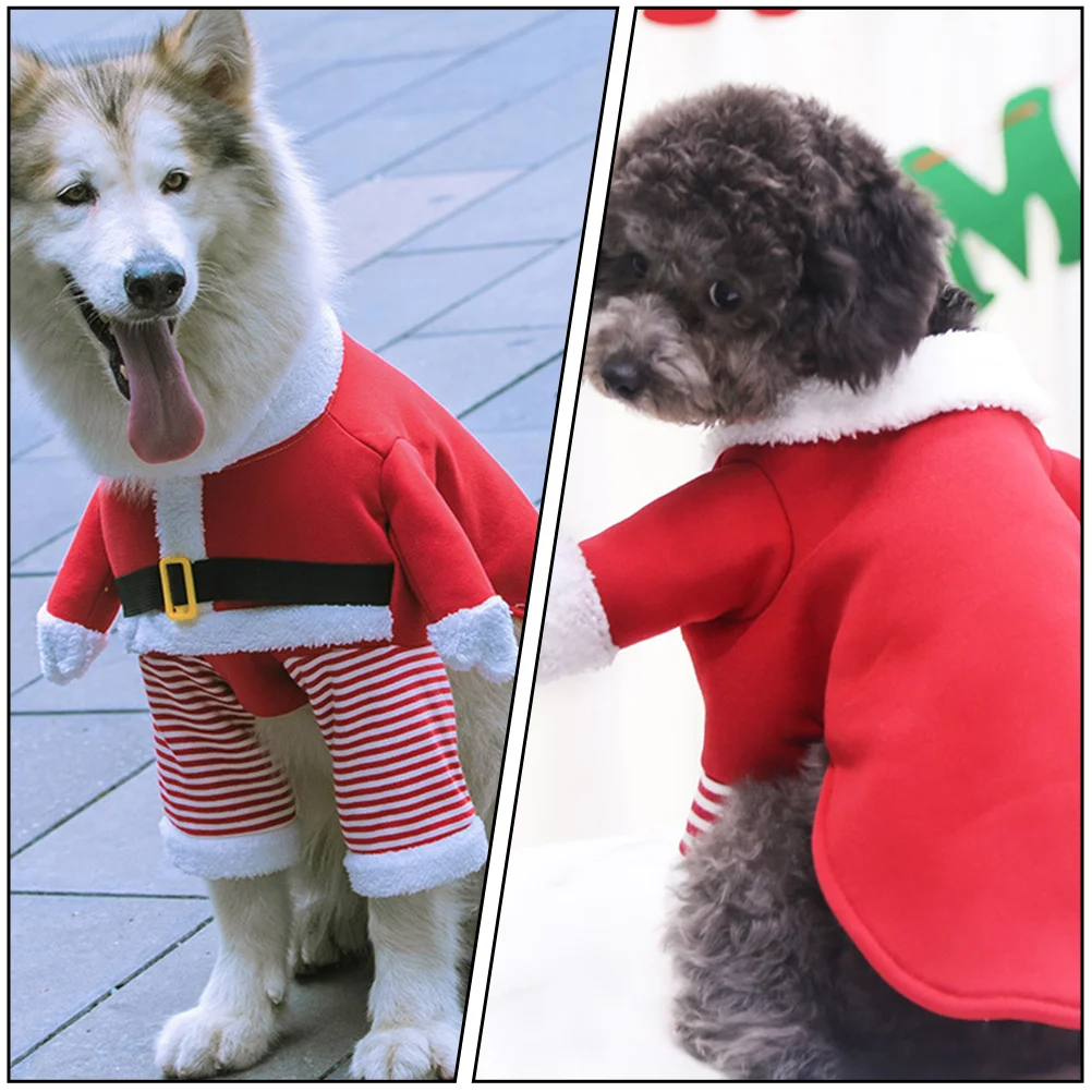 

1Set Pet Xmas Clothes Hat Polyester Warm Comfortable Christmas Winter Party Adorable Dog Costume Xmas Party Pet Clothing