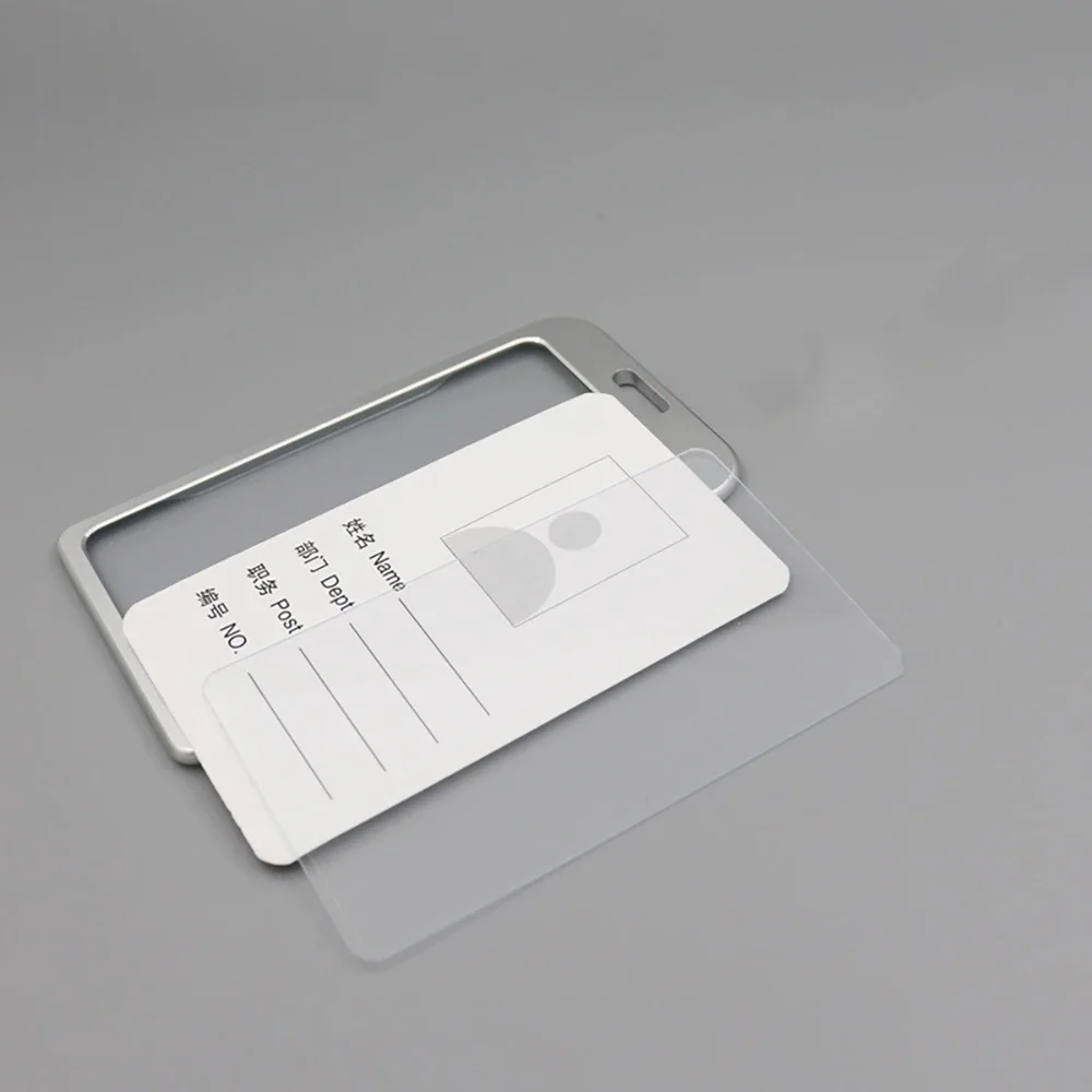 Nowa modna okładka na kartę Kobiety Mężczyźni Smycz Aluminiowe etui na identyfikator Praca Biznesowa karta identyfikacyjna Etui na identyfikator Metalowe torby Etui