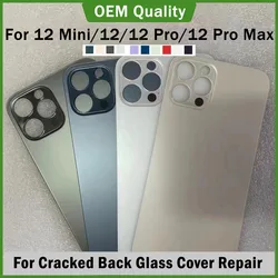 OEM Big Hole Back Glass Replacement For 12 Mini Pro Max 12pro Housing Rear Door Battery Cover Components Repair with Logo