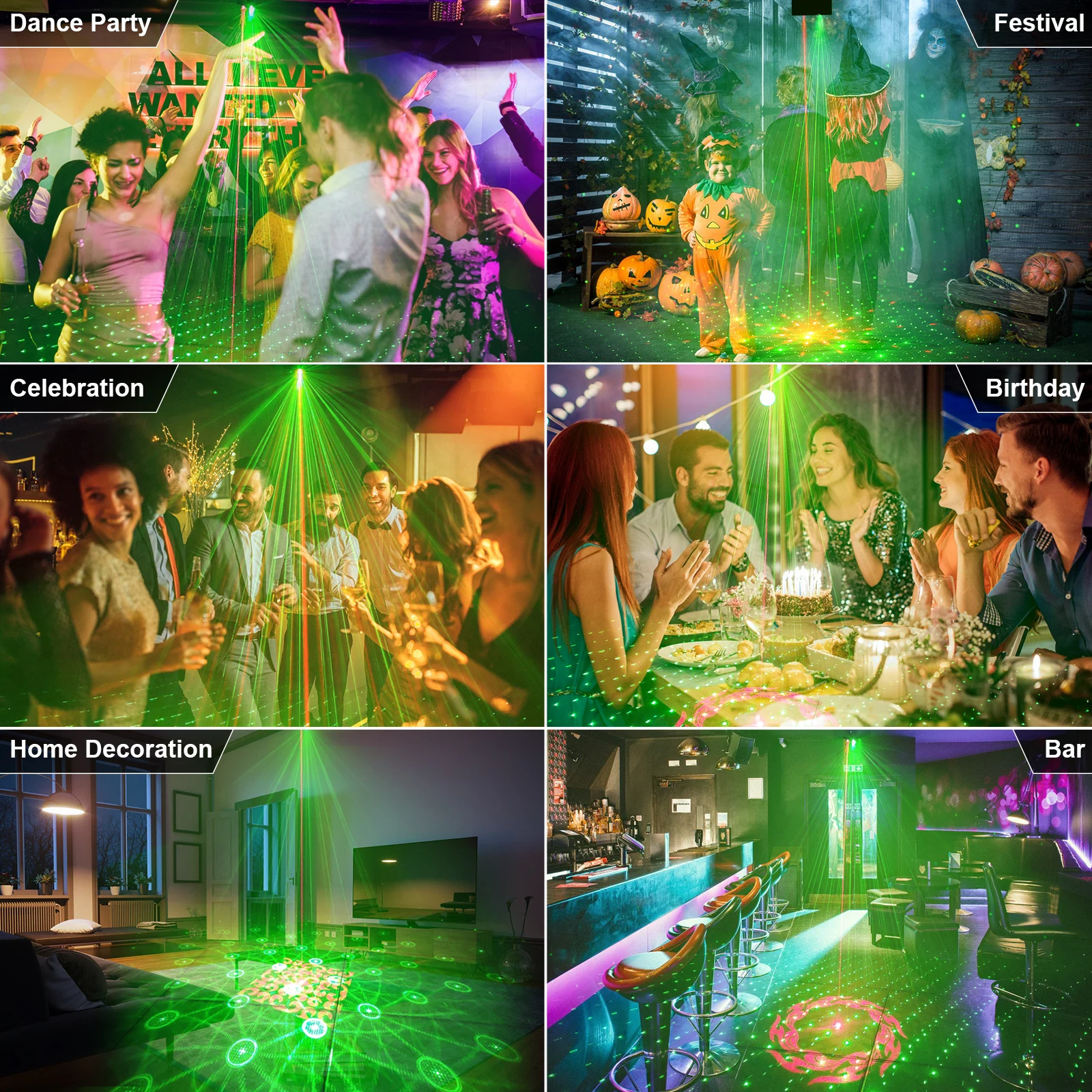 DC 5V Remote Control Laser Light Remote Control Voice Control Self-Propelled DJ Light Stage Light for Disco Dance Hall Party Bar