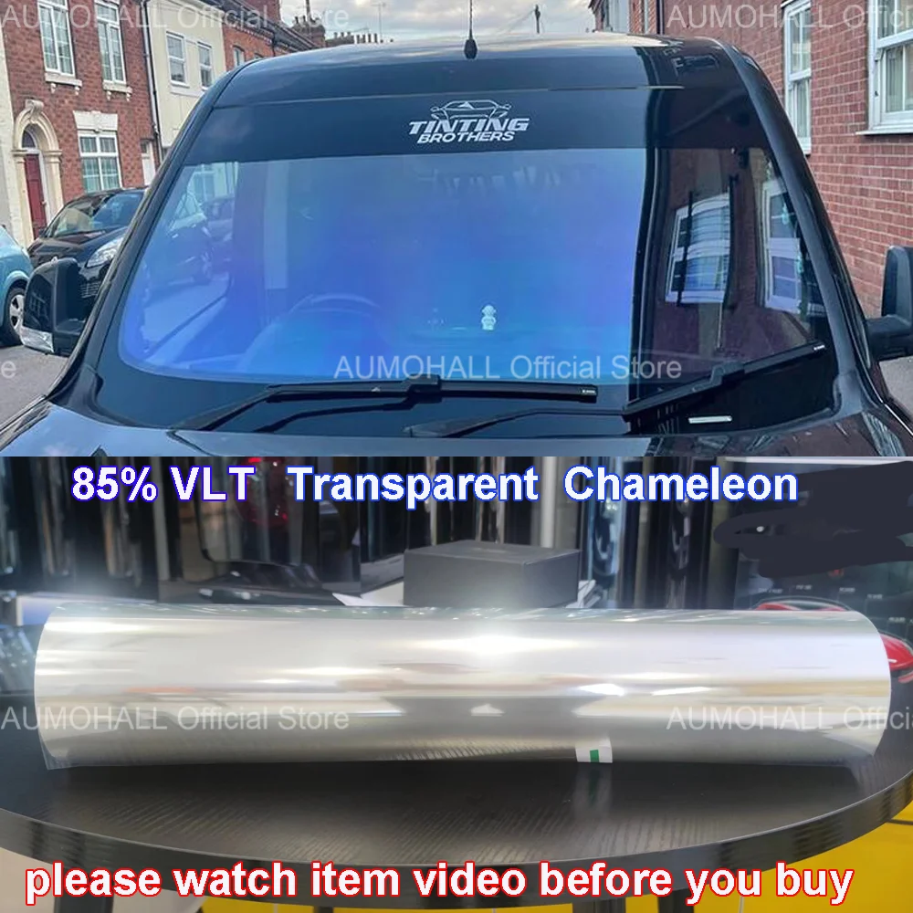 VLT 85% Transparent Light Blue Chameleon Car Windshield Foils, Glass Tints Windscreen Protection Solar Window Tinting Film