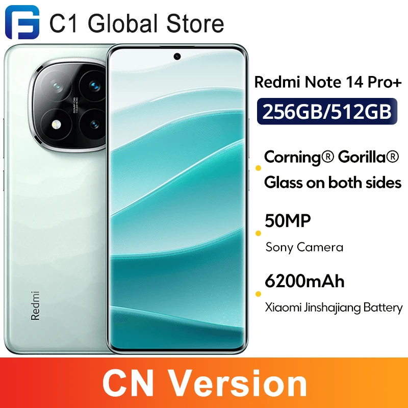 Redmi Note 14 Pro Plus 5G Original Xiaomi Smartphone 50MP OIS 6200mAh 120Hz 6.67