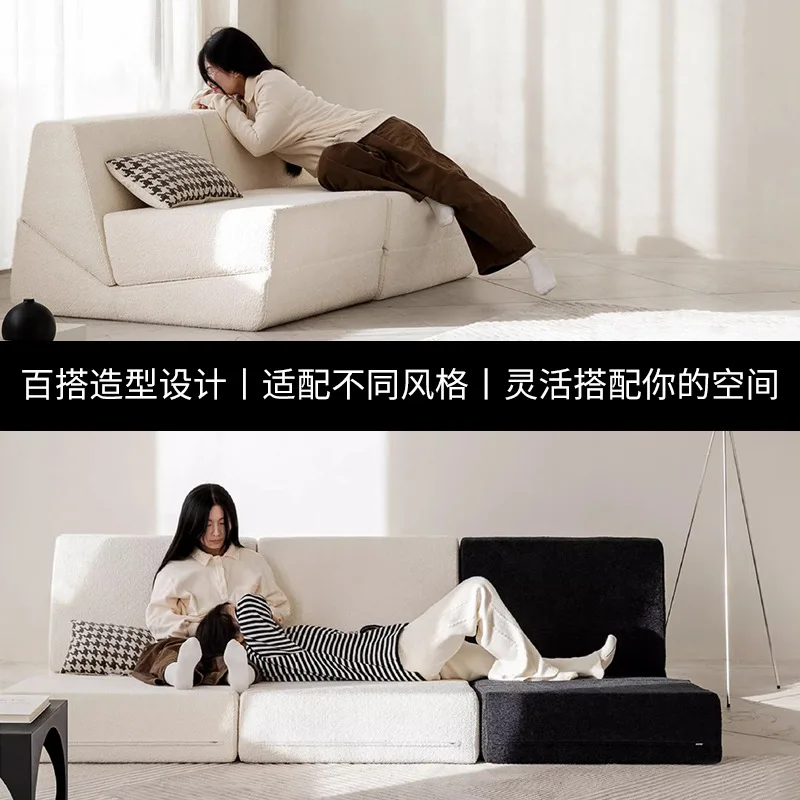 وحدة أريكة إسفنجية بسيطة قابلة للطي يمكنها الاستلقاء والنوم وأريكة واحدة لغرفة النوم وغرفة المعيشة #3