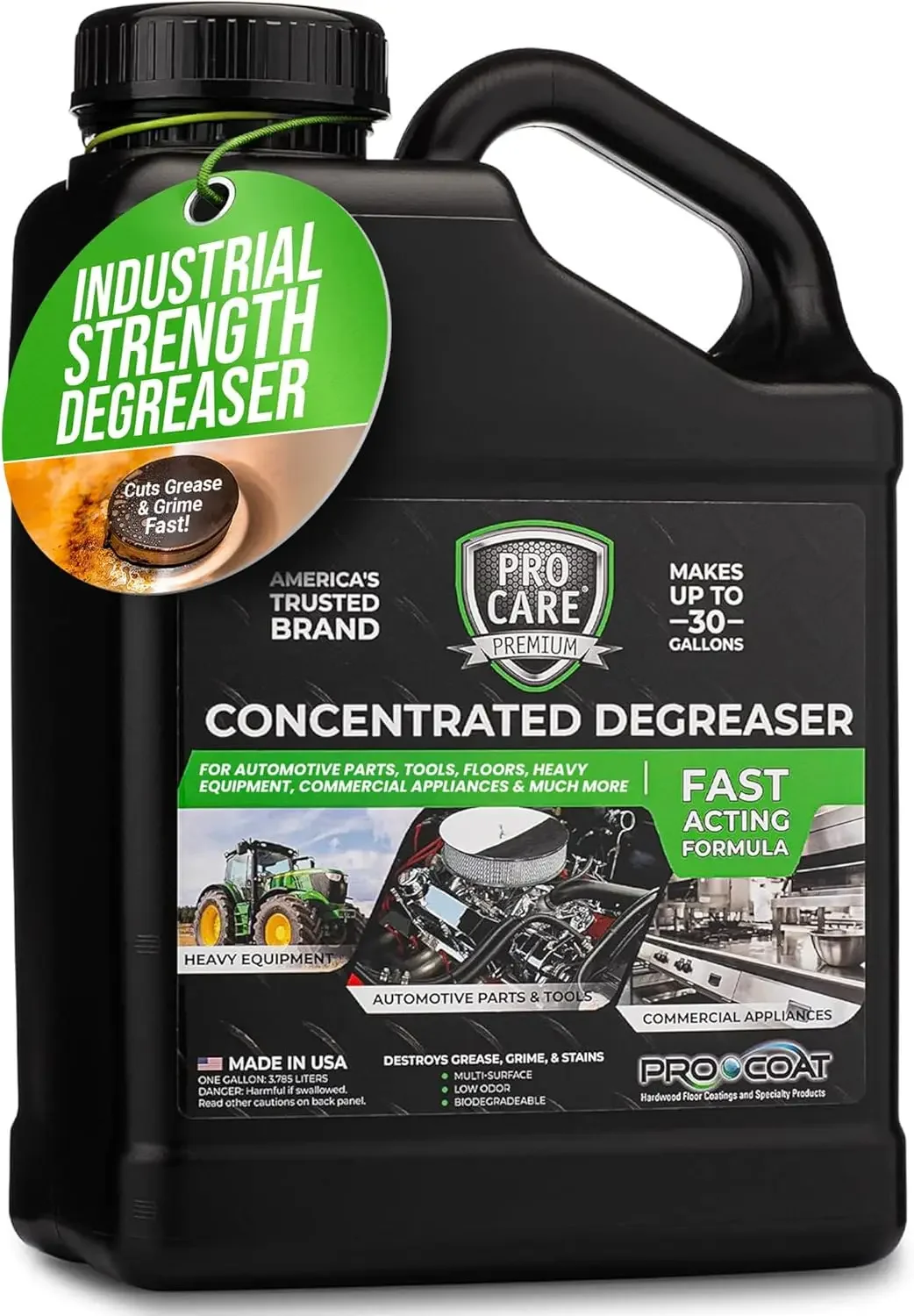 Industrial Degreaser Concentrate - Heavy Duty Cleaner for Tools, Floors, Engines & Kitchens - 1 Gallon