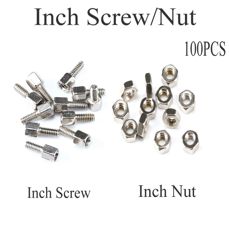 100PcsInch Screw/Nut Set Screw Stainless Steel For DIY Model Making Coupling Fastening Screw