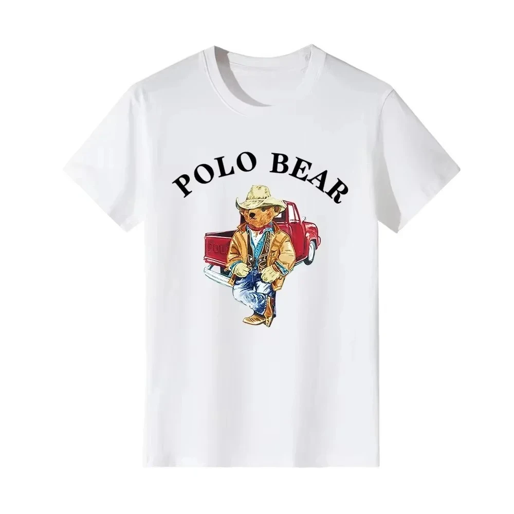 الرجال والنساء تي شيرت بولو الدب الصيف العصرية العلامة التجارية القطن قصير الأكمام ربيع الخريف العلامة التجارية الفاخرة النمط الأمريكي طباعة الأعلى #4