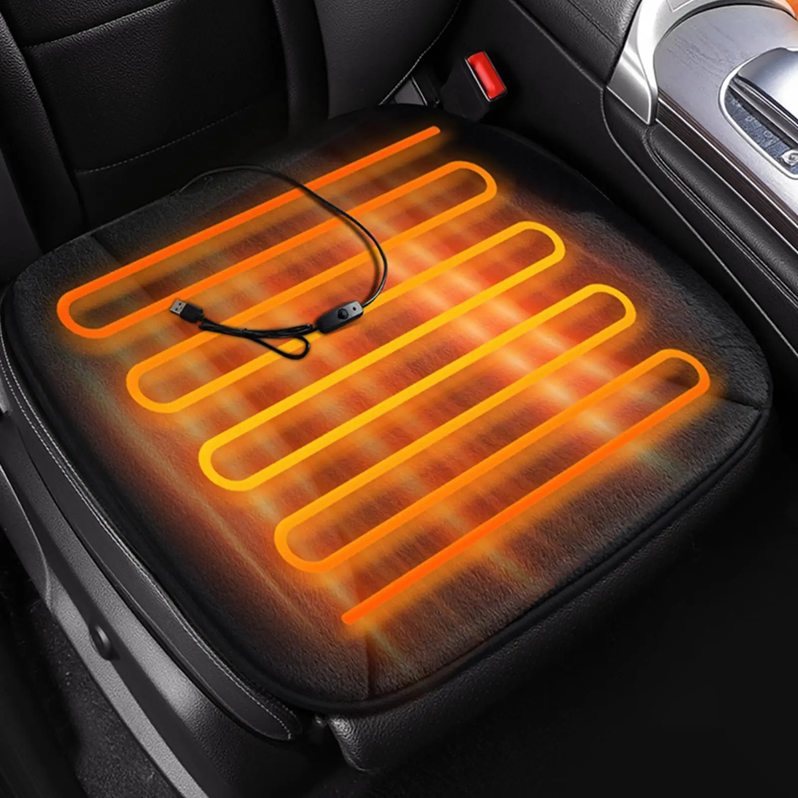

Электрическое подогревательное сиденье для автомобилей, 12 В, USB перезаряжаемые автомобильные аксессуары, зимние теплые автомобили, внедорожники, грузовики, товары для интерьера