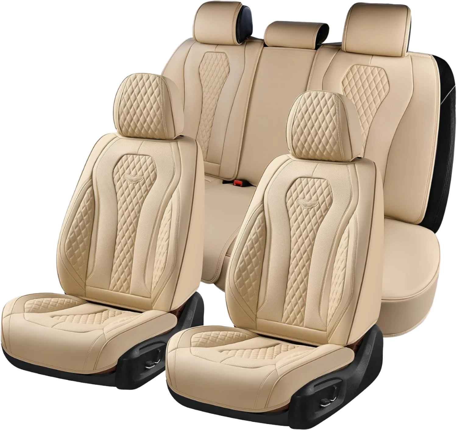 

5-Seater Leather Car Seat Covers PU Breathable Full Set for Toyota Highlander Front & Rear Custom Fit