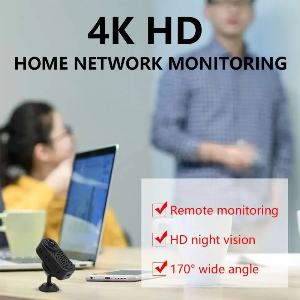 4K WiFi Mini Camera Wireless Night Vision Motion Detection Surveillance Camera Video Recorder Home Security Network IP Camera